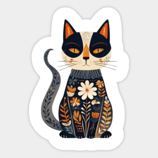 Boho Cat: Free-Spirited Feline Sticker